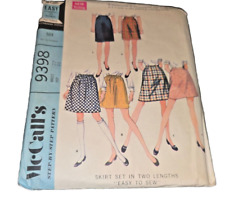 Vintage 60s McCall's A-line Gathered Mod Skirt Sewing Pattern Waist 27