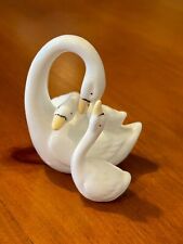 VTG Royal Ascot Swan Figurine Family White Porcelain Excellent Condition picture
