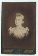 Antique Circa 1880s Cabinet Card Beautiful Woman Wearing Glasses Reading, PA picture