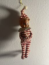Vintage Rare red and white pinstripes Christmas Elf Knee Hugger Japan picture