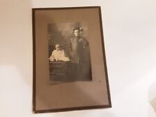 Vintage Victorian Picture Of Two Children Old Antique Clothes  picture