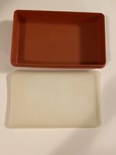 Vintage Tupperware Container Rectangle Orange Clear #794-11 picture