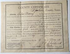 1908 UPSHUR county TEXAS Public School Teaching Certificate for WHITE CHILDREN picture