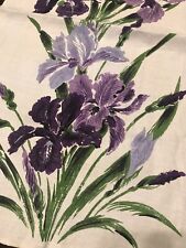 Vintage Irises Linen 1960’s Mom’s Stash MCM Lovely Purple Lavender Original picture