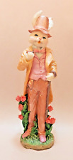 NWB Simson Giftware Adorable Boy Rabbit with Tulips Springtime Joy Figurine picture