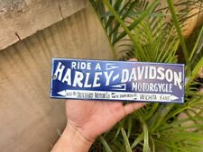 RARE PORCELAIN HARLEY DVIDSON  ENAMEL SIGN 10X3.5 INCHES picture