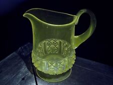 Antique Clear Manganese Glass Cream Pitcher picture