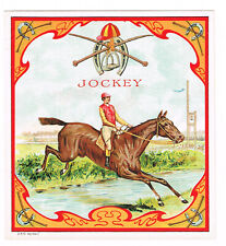 CIGAR BOX LABEL VINTAGE OUTER C1890S JOCKEY HORSE EQUESTRIAN THOROUGHBRED RACE  picture