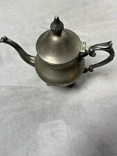 Vintage Antique Elegant Pewter Metal Tea Pot with Hinged Lid  picture