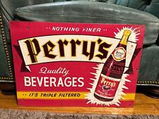 RARE PERRY’S BEVERAGE SODA ADVERTISING SIGN picture
