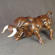 Vintage MCM Treasure Craft Large Ceramic Bull statue Figurine Bull Fighting picture