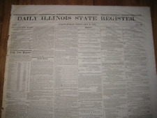1861, Springfield Illinois Newspaper, Abraham Lincoln Home Town, Slave Census picture
