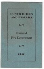 1940 Constitution & By-Laws Booklet- Cortland Fire Department, New York XX picture