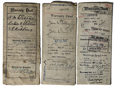 Antique Lot of 3 Deeds Cuyahoga County OH 1910-1945 Sprague Rd Stearns Nevel vtg picture