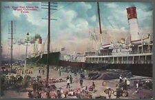 Postcard Busy Day Along The Wharf Galveston Texas picture