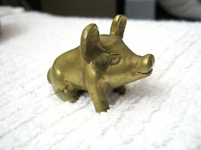 Old Vintage Solid Metal Pig Figurine Piggy Hog Standing Farm Animal picture