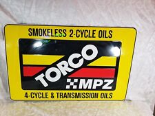 Vintage Original Torco MPZ 2-Cycle Oil Sign - 2 Sided Gas Oil Garage Advertising picture