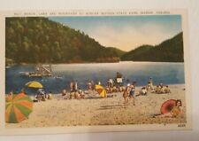 Vintage VIRGINIA postcard HUNGRY MOTHER PARK people on beach Marion VA 1930s picture
