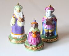 3 Limoges Artoria Three Wisemen Kings Epiphany Enamel Porcelain Trinket Boxes picture