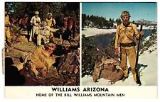 Williams Arizona Home of the Bill Williams Mountain Men Highway 66 Postcard picture