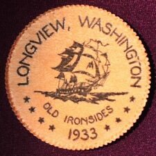 1933 Navy Frigate USS Constitution Old Ironsides National Tour Longview WA 25¢ picture
