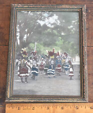 Antique Vintage Hand Colored Photograph Print Native American Indians in Dress picture