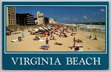 Virginia Beach VA Shoreline Oceanfront Coast Ocean Waves Vintage UNP Postcard picture