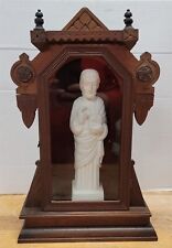 Vtg Atelier D' Art Figurine in Gorgeous Wooden & Glass Display Case Sculpture picture