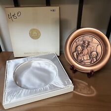 America’s First Family 39th Jimmy Carter Embossed Solid Copper 8” Plate/Box ‘77 picture