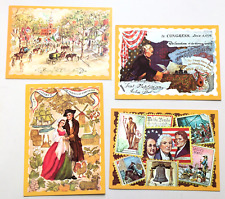 Liberty Pole Hopkinson Life Liberty 1776 Stamps lot of 4 Patriotic Postcards UNP picture