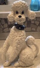 Vintage Ceramic Poodle Figurine, White, Dated 1983, 10 1/2” Tall picture
