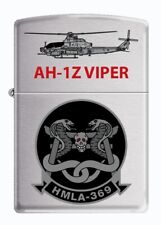 HMLA-369 AH-1Z Viper Helicopter Zippo MIB USMC Brushed Chrome picture