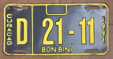 Curacao 1991 BON BINI License Plate # D 21-11 picture