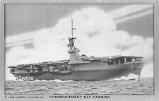 Postcard Military US Navy Commencement Bay Escort Class Aircraft Carrier 1945 picture