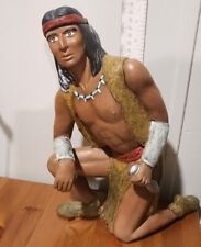 Vintage 1994 Native American Indian Brave Warrior Ceramic Figure May Co Mayco#F1 picture