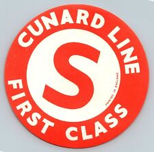 Cunard Line White Star Steamship S First Class Vintage Luggage Decal Sticker 50s picture