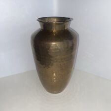 Vintage Solid Brass 10 Inch Hammered Brass Vase  picture
