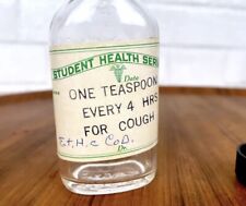 Vintage Medicine Bottle Cough Syrup | Student Health Services 4.25” picture