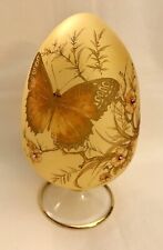 Egyptian Museum Fine Egyptian Glass Decorative Egg w Butterfly Pattern/Crystals picture
