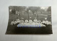 Antique 1910 Little Girl’s Victorian Birthday Party Children Picnic Cake Photo picture