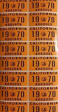 1970 California License Plate Registration Sticker, YOM, CA DMV picture
