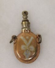 Antique French Brass Perfume Bottle Flask Pendant picture
