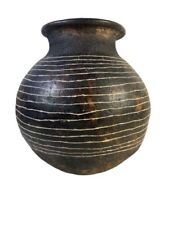 Antique Vtg Large Nigeria African Terracotta Handmade Pot Vessel Planter picture