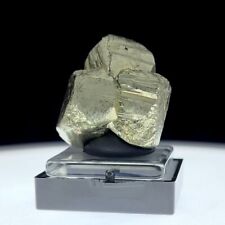 PYRITE: Whuzou, China - Nice Cluster of 3 Inter-grown Crystals  - 360 Video picture