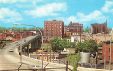 Postcard Jamestown, New York: Aerial View Washington Street Bridge and Skyline picture