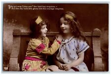 1913 Pretty Little Girl Studio Portrait Kempton Illinois EAS RPPC Photo Postcard picture