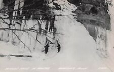 RPPC Munising MI Michigan Miners Falls Winter Snow Waterfall Photo Postcard E1 picture