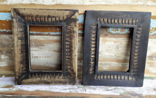   Antique Old Design Wood Picture Photo Frame Hand Made and Carved lot of 2 picture