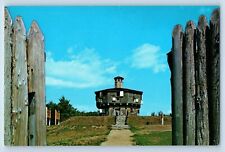 Edgecomb Maine ME Postcard Fort Edgecomb Memorial Davis Island Blockhouse c1960 picture