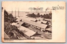 Kingston Harbour Royal Mail Wharf Jamaica — Antique Postcard c. 1906 picture